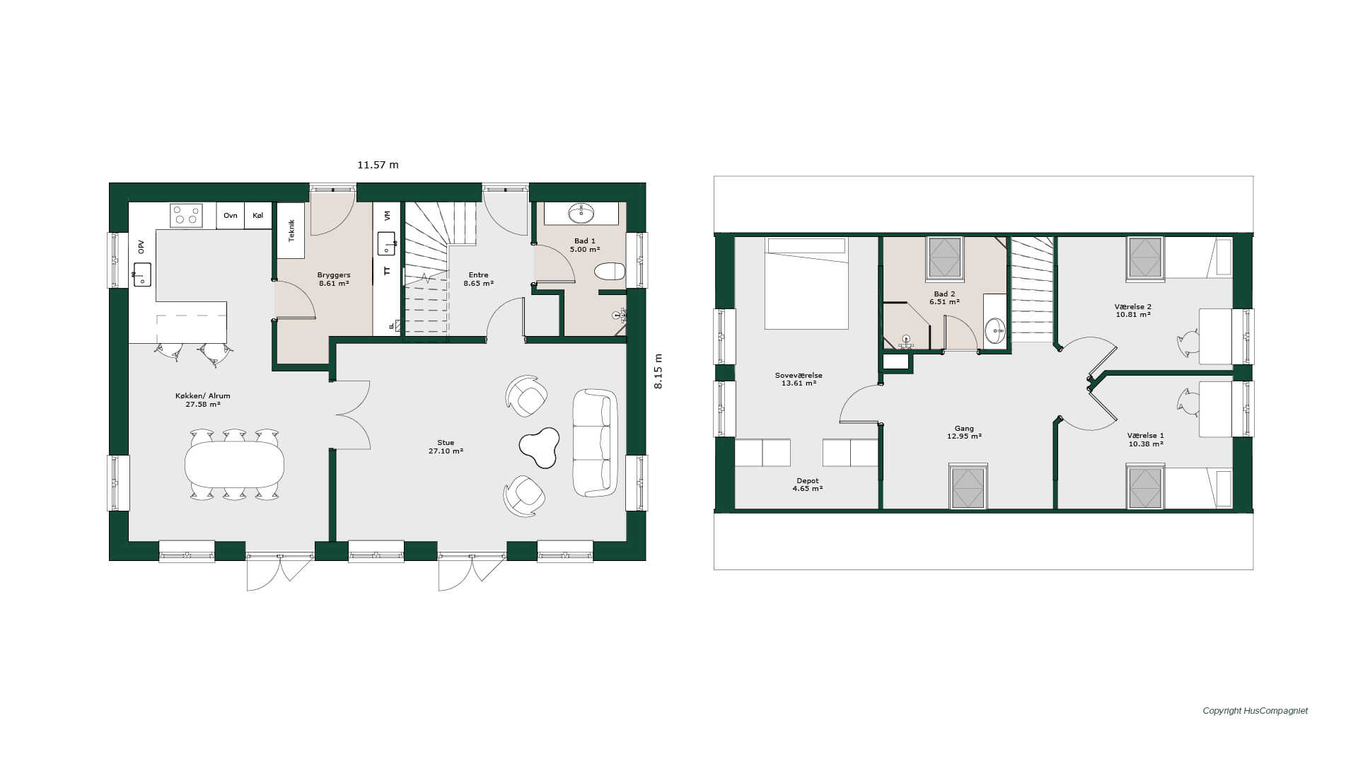 Plantegning | Halvanden Plan 162 M2 Multirum | HusCompagniet